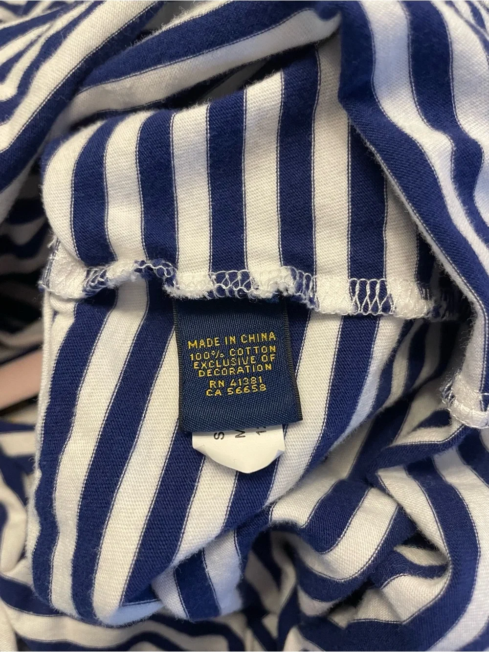 Polo by Ralph Lauren Navy & White Stripe Ruffle Hem Dress